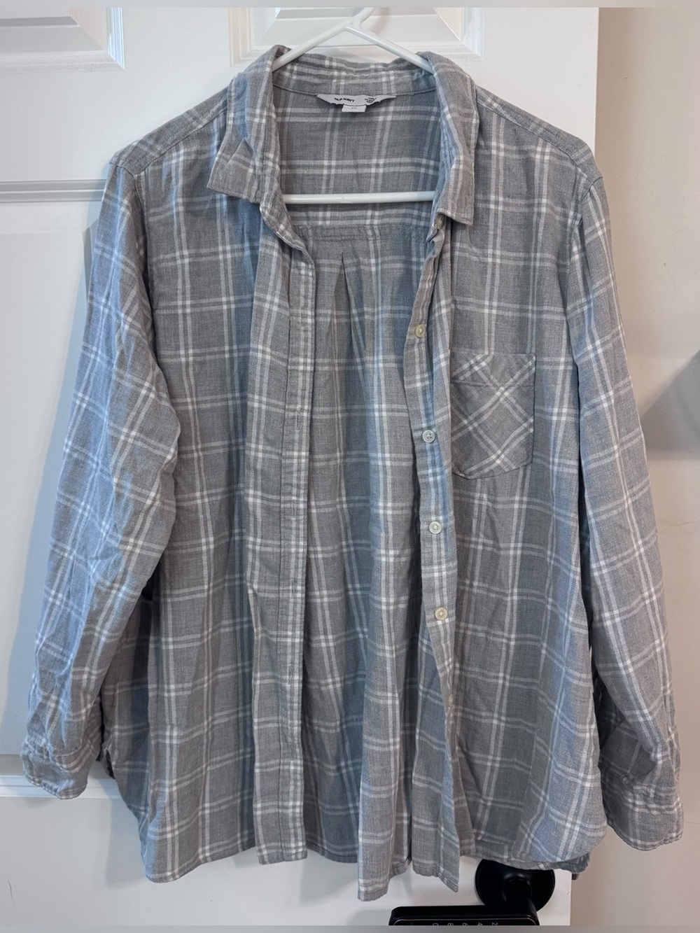 Old Navy Gray White Flannel Button Shirt XXL